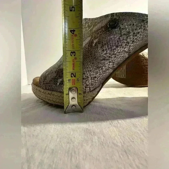 Yellow Box Mules with Espadrille Heel and side detail - Picture 12 of 14